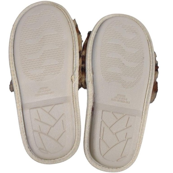 Fanture Memory Foam Open Toe Cheetah Womens Slippers Size M (7-8) - Picture 4 of 4